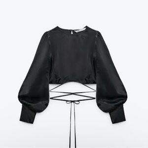 Zara Satin Tie Top